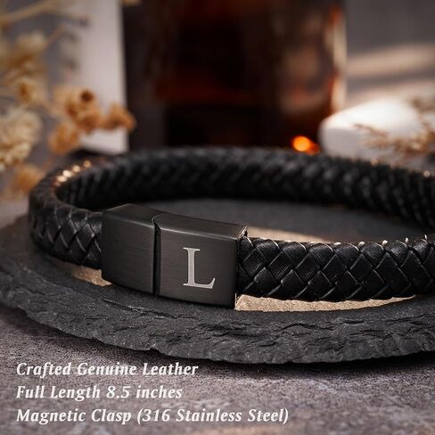 هدايا عيد الحب له - سوار أولي من الجلد الطبيعي هدايا فريدة للرجال/المراهقين in Kuwait