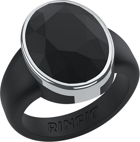 Rinfit Silicone Wedding Bands for Women - Women's Silicone Rings - Rubber Wedding Band - Oversized Metal Framed Oval Collection - Patent Pending Design in Saudi Arabia