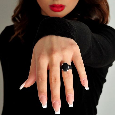 Rinfit Silicone Wedding Bands for Women - Women's Silicone Rings - Rubber Wedding Band - Oversized Metal Framed Oval Collection - Patent Pending Design in Saudi Arabia