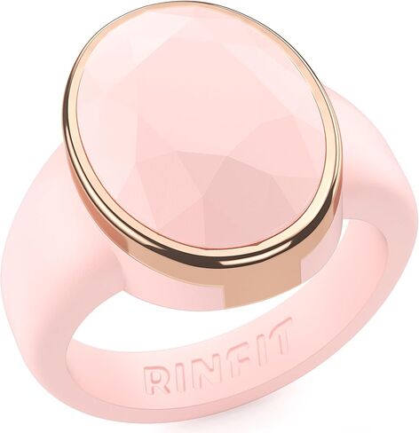 Rinfit Silicone Wedding Bands for Women - Women's Silicone Rings - Rubber Wedding Band - Oversized Metal Framed Oval Collection - Patent Pending Design in Saudi Arabia