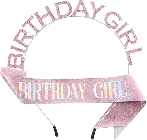 تاج ووشاح عيد ميلاد فتاة الأميرة حجر الراين عيد ميلاد فتاة عقال هدايا عيد ميلاد للنساء فتاة عيد ميلاد تاج حفلة عيد ميلاد لوازم الفتيات in Kuwait