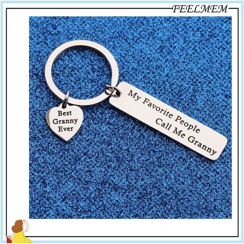 FEELMEM Nanny Gift My Favorite People Call Me Nanny Keychain Best Nanny Ever Jewelry Babysitter Gift Grandma Gift (granny) in Saudi Arabia