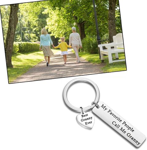 FEELMEM Nanny Gift My Favorite People Call Me Nanny Keychain Best Nanny Ever Jewelry Babysitter Gift Grandma Gift (granny) in Saudi Arabia