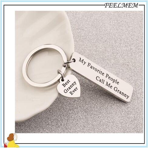 FEELMEM Nanny Gift My Favorite People Call Me Nanny Keychain Best Nanny Ever Jewelry Babysitter Gift Grandma Gift (granny) in Saudi Arabia