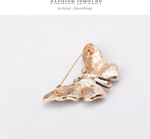Rhinestone Blue Butterfly Brooch Pins for Women Vintage Alloy Insect Lapel Pin Safety Pin Corsage Fashion Jewelry Gift Accessories for Women Girls, Metal, no gemstone in Kuwait
