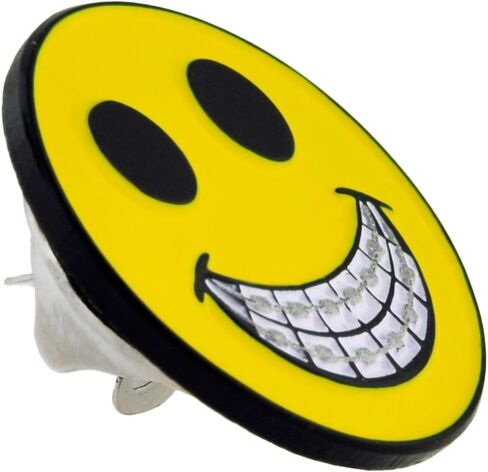 PinMart Smiling Face Enamel Lapel Pin in Saudi Arabia
