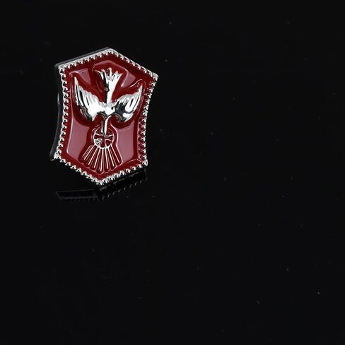 Dove Confirmation Lapel Pin, Accessory for Religious Gatherings and Sacramental Celebrations, Confirmation Gifts for Catholics, 0.75 Inches, Zinc, no gemstone in Kuwait