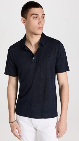Vince Men's Linen Polo in Saudi Arabia