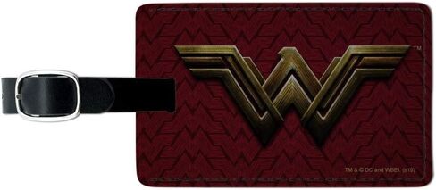 Justice League Movie Wonder Woman Logo Rectangle Leather Luggage Card ID Tag in Saudi Arabia