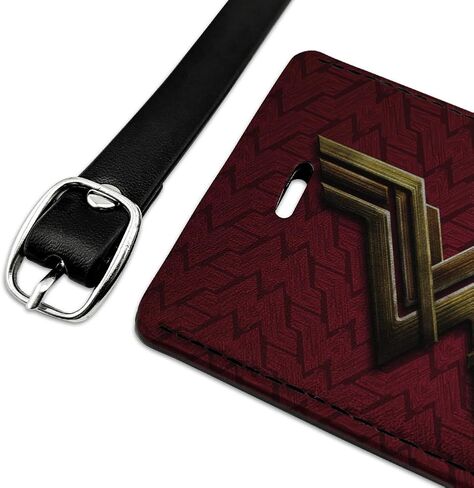 Justice League Movie Wonder Woman Logo Rectangle Leather Luggage Card ID Tag in Saudi Arabia