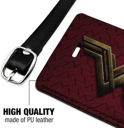 Justice League Movie Wonder Woman Logo Rectangle Leather Luggage Card ID Tag in Saudi Arabia