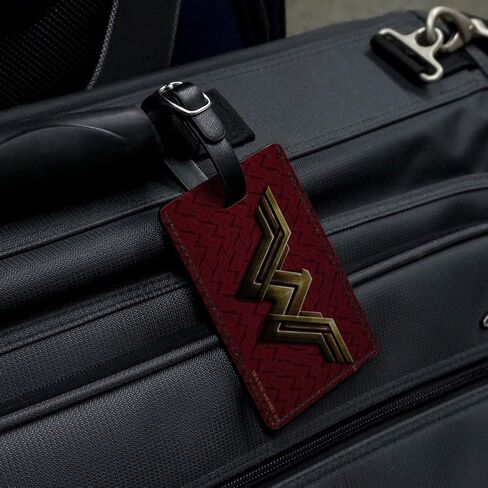 Justice League Movie Wonder Woman Logo Rectangle Leather Luggage Card ID Tag in Saudi Arabia