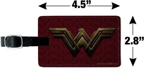 Justice League Movie Wonder Woman Logo Rectangle Leather Luggage Card ID Tag in Saudi Arabia