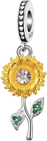 GOINEVA Sun Star Moon Elephant Sunflower Charm for Bracelet Necklace 925 Sterling Silver Love Heart Charms Happy Birthday Charms for Women Girls Jewelry Gift, Sterling Silver, Cubic Zirconia in Kuwait
