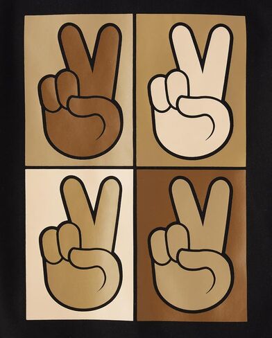 The Children's Place Boys' Equality for All Short Sleeve Graphic T-Shirts, Peace Sign Square in Saudi Arabia