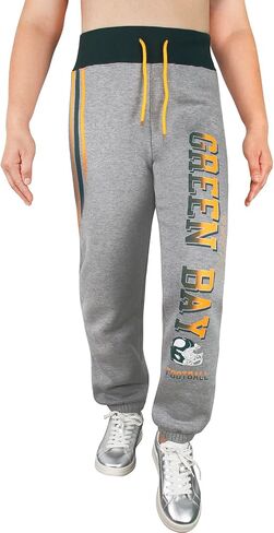 Womens City Classic Fleece Lounge Sweatpants Jogger Pants - Green & Grey in Saudi Arabia