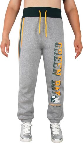 Womens City Classic Fleece Lounge Sweatpants Jogger Pants - Green & Grey in Saudi Arabia