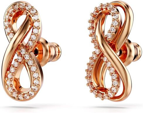 Swarovski Hyperbola stud earrings, Infinity, Clear, Rose gold-tone Finished in Saudi Arabia