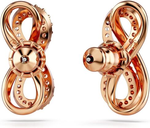 Swarovski Hyperbola stud earrings, Infinity, Clear, Rose gold-tone Finished in Saudi Arabia