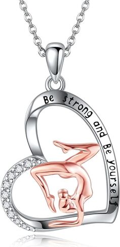 Gymnastics Necklace S925 Sterling Silver Gymnastics Sports Necklace Gymnastics Valentines Jewelry Gifts for Women Girls for Gymnastics Lovers in Saudi Arabia