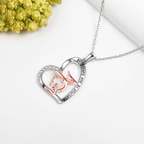 Gymnastics Necklace S925 Sterling Silver Gymnastics Sports Necklace Gymnastics Valentines Jewelry Gifts for Women Girls for Gymnastics Lovers in Saudi Arabia