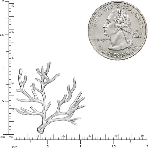 925 Sterling Silver Ocean Coral Branch Tree Sea Necklace Pendant with 18" Box Chain, Nickel Free Hypoallergenic for Sensitive Skin, with Jewelry Gift Box in Saudi Arabia