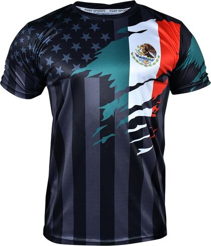 Fury Mexico and USA Flag Mix Soccer Jersey - Mexico Shirt - Camiseta Mexico Jersey Hombres/Men/Women/Unisex in Saudi Arabia