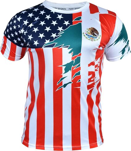 Fury Mexico and USA Flag Mix Soccer Jersey - Mexico Shirt - Camiseta Mexico Jersey Hombres/Men/Women/Unisex in Saudi Arabia