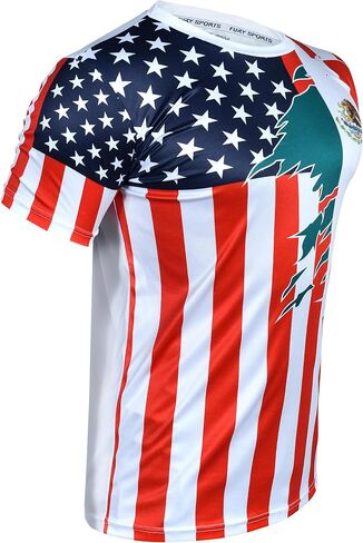 Fury Mexico and USA Flag Mix Soccer Jersey - Mexico Shirt - Camiseta Mexico Jersey Hombres/Men/Women/Unisex in Saudi Arabia