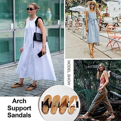 صندل نسائي مريح لتقويم العظام من اثلفيت صندل ثونغ أنيق على شكل حرف T لتقويم العظام صندل صيفي كاجوال لدعم قوس القدم in Kuwait
