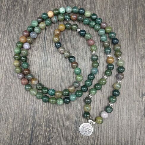 سوار خرز مالا مصنوع من العقيق الهندي الطبيعي 108 للتأمل اليوغا in Kuwait