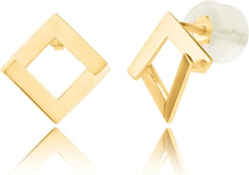 Minimalistic 14k Yellow Gold Stud Earrings | Hypoallergenic and Comfortable Small Stud Earrings for Women | 14k Real Solid Gold Earrings by MAX + STONE in Saudi Arabia
