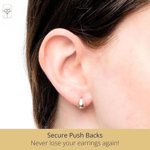 Minimalistic 14k Yellow Gold Stud Earrings | Hypoallergenic and Comfortable Small Stud Earrings for Women | 14k Real Solid Gold Earrings by MAX + STONE in Saudi Arabia