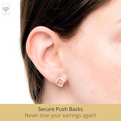 Minimalistic 14k Yellow Gold Stud Earrings | Hypoallergenic and Comfortable Small Stud Earrings for Women | 14k Real Solid Gold Earrings by MAX + STONE in Saudi Arabia