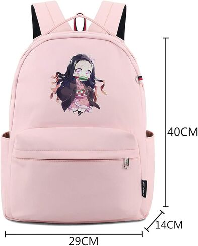 حقيبة ظهر Roffatide Anime Demon Slayer مطبوعة حقيبة مدرسية خفيفة الوزن من النايلون in Kuwait
