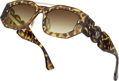 نظارة شمسية Karsaer Cool Punk Double Bridge للرجال والنساء، نظارة شمسية روك مستطيلة للجنسين K7128 in Kuwait