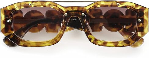 نظارة شمسية Karsaer Cool Punk Double Bridge للرجال والنساء، نظارة شمسية روك مستطيلة للجنسين K7128 in Kuwait