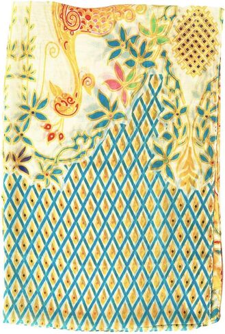 Secret for Longevity Long Rectangle Sheer YELLOW Beige Chiffon Aqua Turquoise Blue Green Red Gold Paisley Scarf Women's Scarves Headband Bandana 19" inches wide x 60" inches long in Saudi Arabia