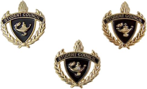 Gold Toned and Enamel Student Council Scholastic School Achievement Award Lapel Pin, Pack of 3 in Saudi Arabia