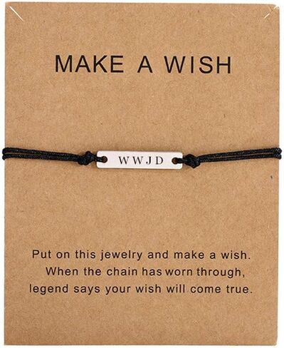 N+A WWJD Bracelet for Men Women,Stainless Steel Adjusted Cord What Would Jesus Do Bracelets Religious Christian Meaningful Inspirational Jewelry Gifts for Valentine's day,Baptism Gift in Saudi Arabia