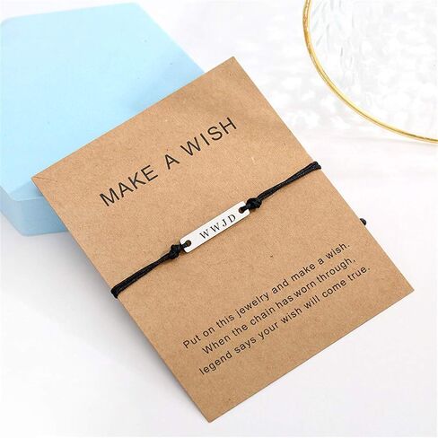 N+A WWJD Bracelet for Men Women,Stainless Steel Adjusted Cord What Would Jesus Do Bracelets Religious Christian Meaningful Inspirational Jewelry Gifts for Valentine's day,Baptism Gift in Saudi Arabia