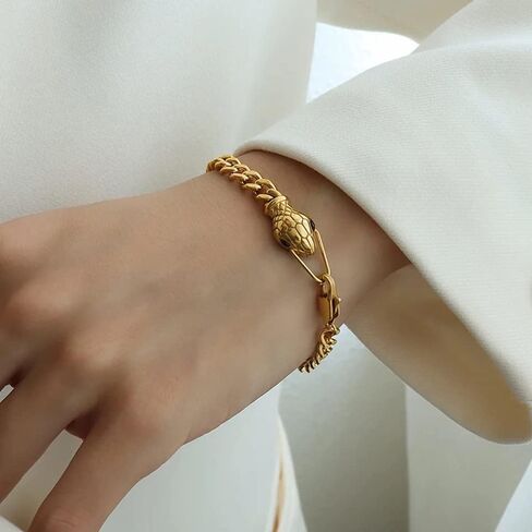 Velvet Collection Gold Plated Snake Bracelet Stainless Steel Snake Bracelet in Saudi Arabia