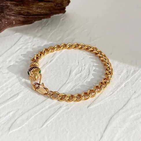 Velvet Collection Gold Plated Snake Bracelet Stainless Steel Snake Bracelet in Saudi Arabia