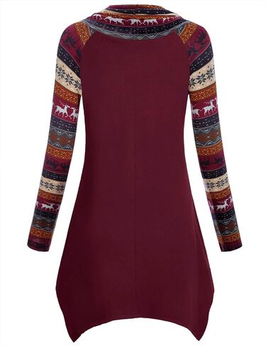 بلوفر نسائي من Hibelle بأكمام طويلة ورقبة متدلية وحاشية غير متماثلة كاجوال مع جيوب in Kuwait