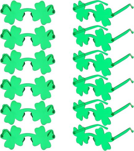 12 Pairs St Patrick's Day Shamrock Sunglasses,Green Clover Glasses Eyewear for St Patrick's Day Irish Party Favor Supply in Saudi Arabia