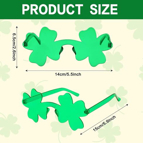 12 Pairs St Patrick's Day Shamrock Sunglasses,Green Clover Glasses Eyewear for St Patrick's Day Irish Party Favor Supply in Saudi Arabia