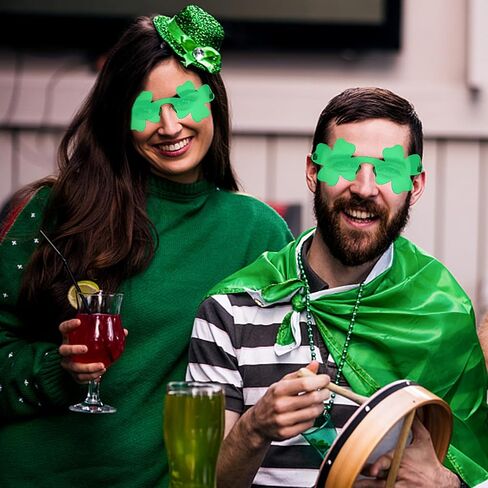 12 Pairs St Patrick's Day Shamrock Sunglasses,Green Clover Glasses Eyewear for St Patrick's Day Irish Party Favor Supply in Saudi Arabia