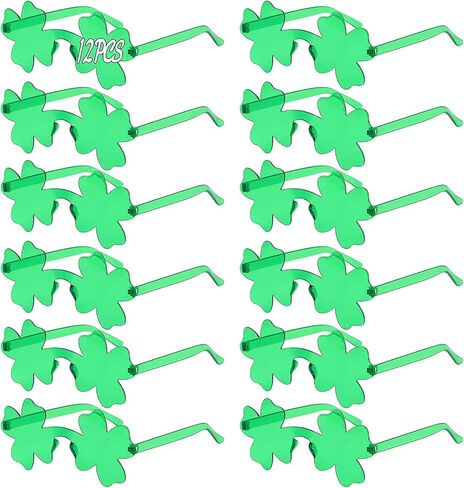 12 Pairs St Patrick's Day Shamrock Sunglasses,Green Clover Glasses Eyewear for St Patrick's Day Irish Party Favor Supply in Saudi Arabia