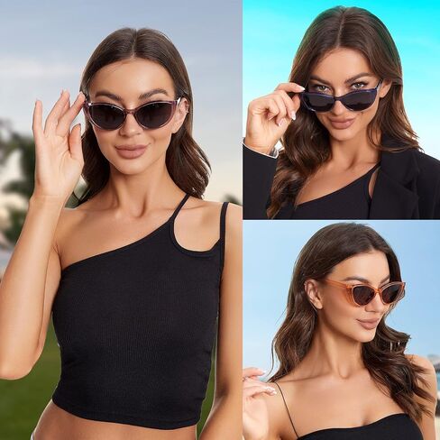 VIVIENFANG نظارات شمسية مستقطبة كلاسيكية على شكل عين القطة للنساء، نظارات شمسية عصرية كلاسيكية Y2K Gafas de Sole VF2219 in Saudi Arabia