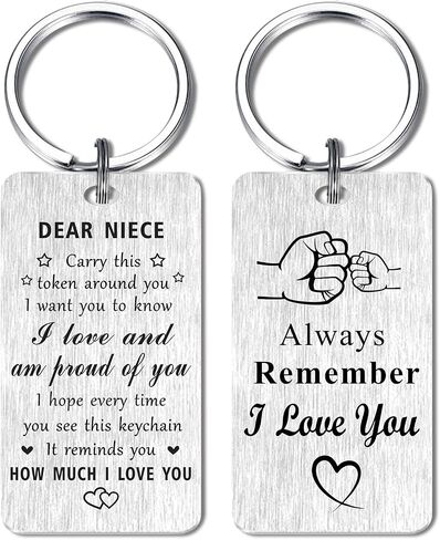 Niece Gifts Keychain, I Love You Niece Gifts, Proud of Niece Birthday Gifts Mothers Day Christmas Key Chain, Niece Xmas Present in Saudi Arabia